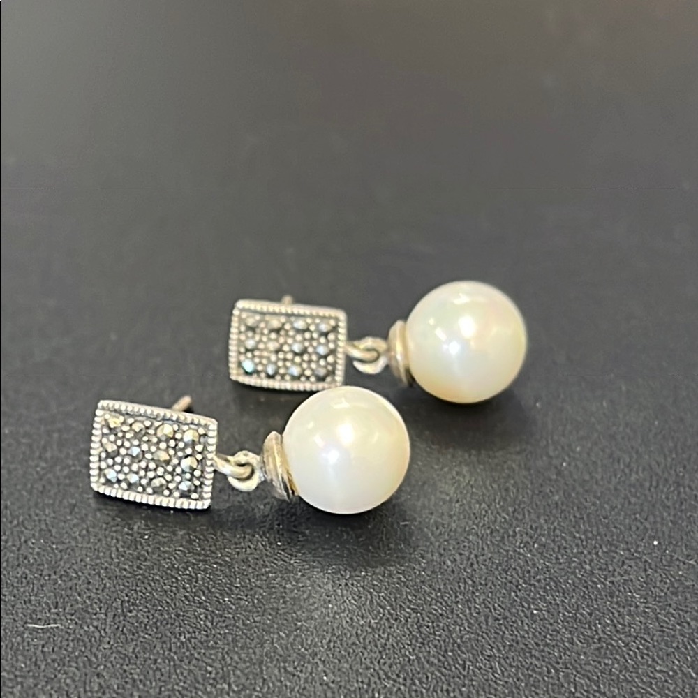 Silver and Pearl Earrings